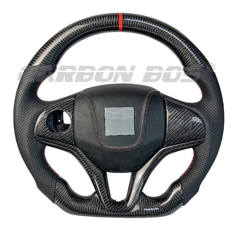 Wheel Parts Black Carbon Fiber Sport Steering Wheel for 3th FTI Honda HRV Customizable Carbon Fiber Accesorios De Auto for FTI