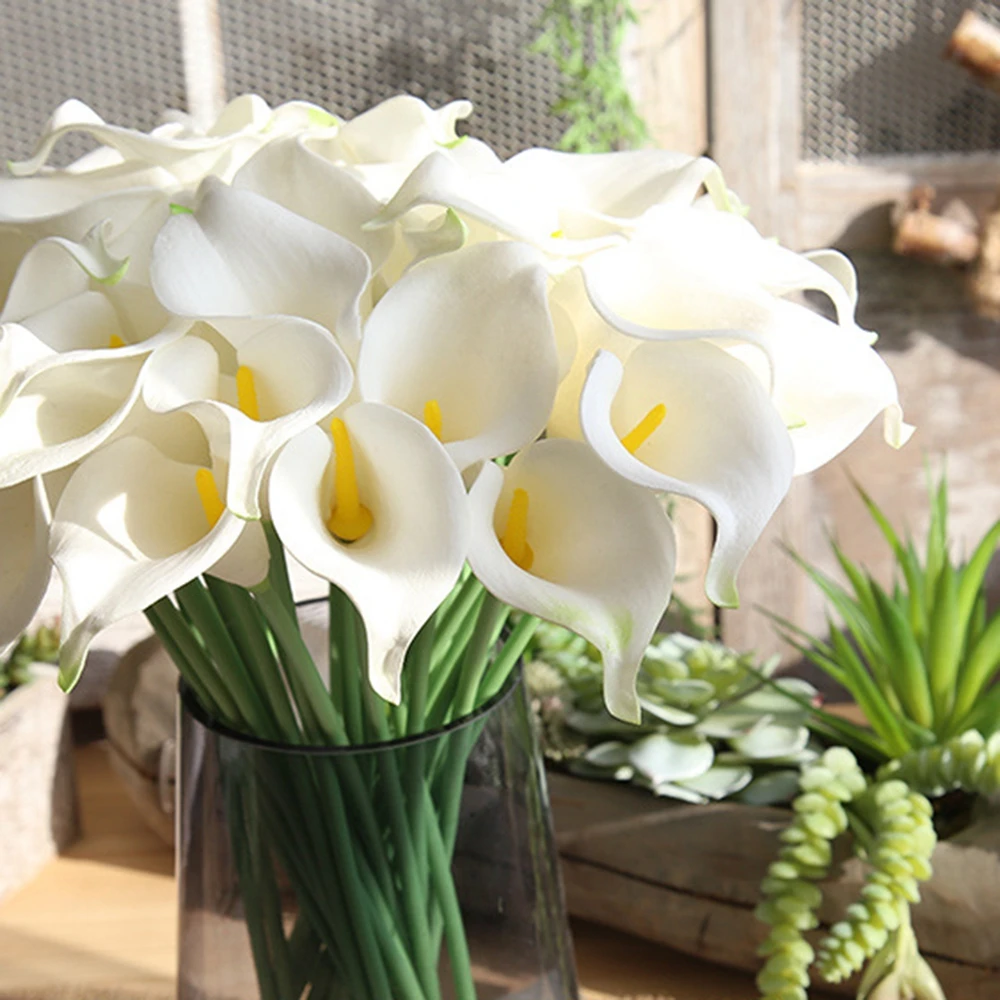 Artificial Calla Lily Flower Decoration Mini with Stems DIY Floral Arrangement for Home Kitchen Wedding Table Centerpiece Flower