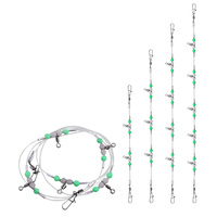 Fishing Leader Rig Tenpin Line Set Saltwater Tackle Rig with Swivels Snap Sea Fishing Boat Fishing Rig 60cm 80cm 100cm 120cm