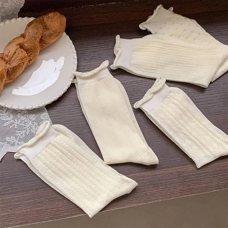 ฤดูร้อนใหม่ผู้หญิงถุงเท้าบางสี Candy Hollow Out หลวมถุงเท้าผู้หญิง Casual Basic สาวหวานแฟชั่นถุงเท้ายาว Comfort