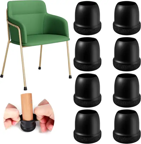 8PCS Chair Leg Floor Protectors Round Silicone Furniture Leg Foot Covers Table Feet Cups For Hardwood Floors Thick Wrap Felt Pad - Image 7