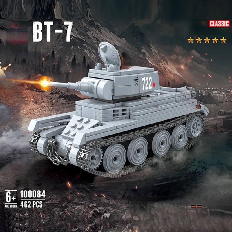 

Military World War II Series BT-7 Light Tank Building Block Toy Collection Model Children For Christmas And Birthday Gifts