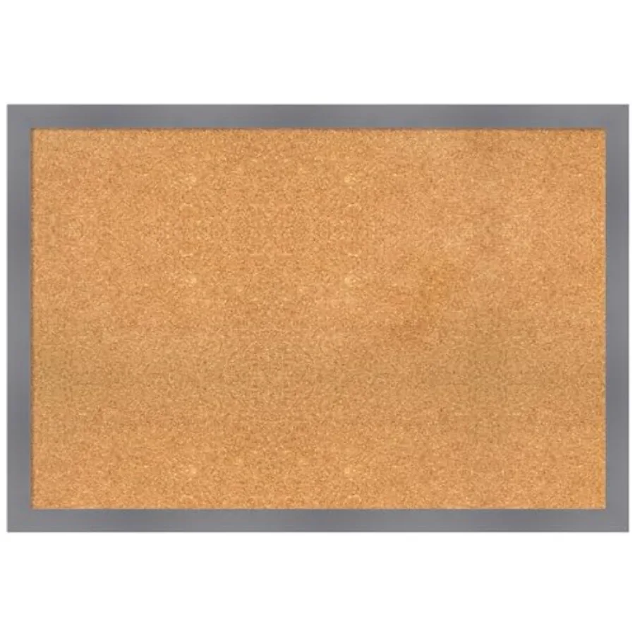 

Натуральная пробковая доска для стен 26x38, доска для заметок с серой деревянной рамой, большая пробковая доска для офиса и дома, для организации пространства, серый цвет