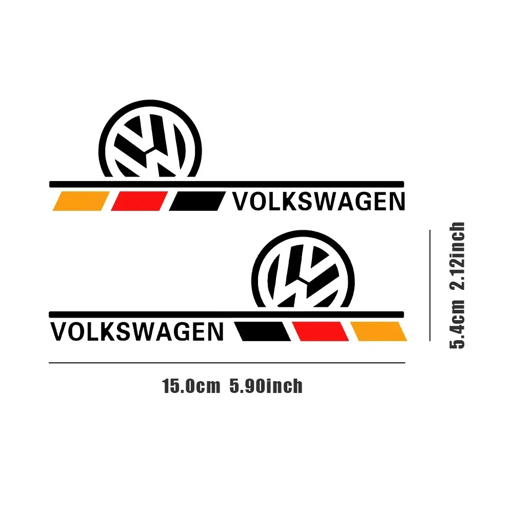 2PCS PVC Fashion VW Car badge styling Body Stickers Auto Accessories For VW golf RLINE MTM Tiguan Polo Passat TSI TDI R32 GTI