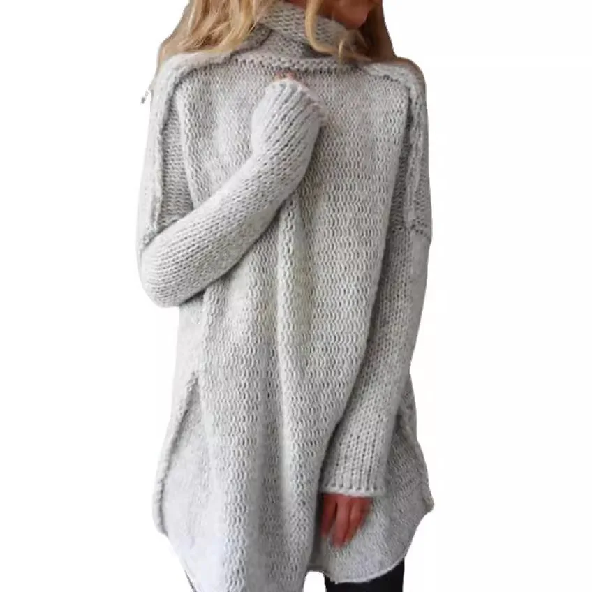 2025 New Sweater Stack Collar Sweater Craft Long Sleeve