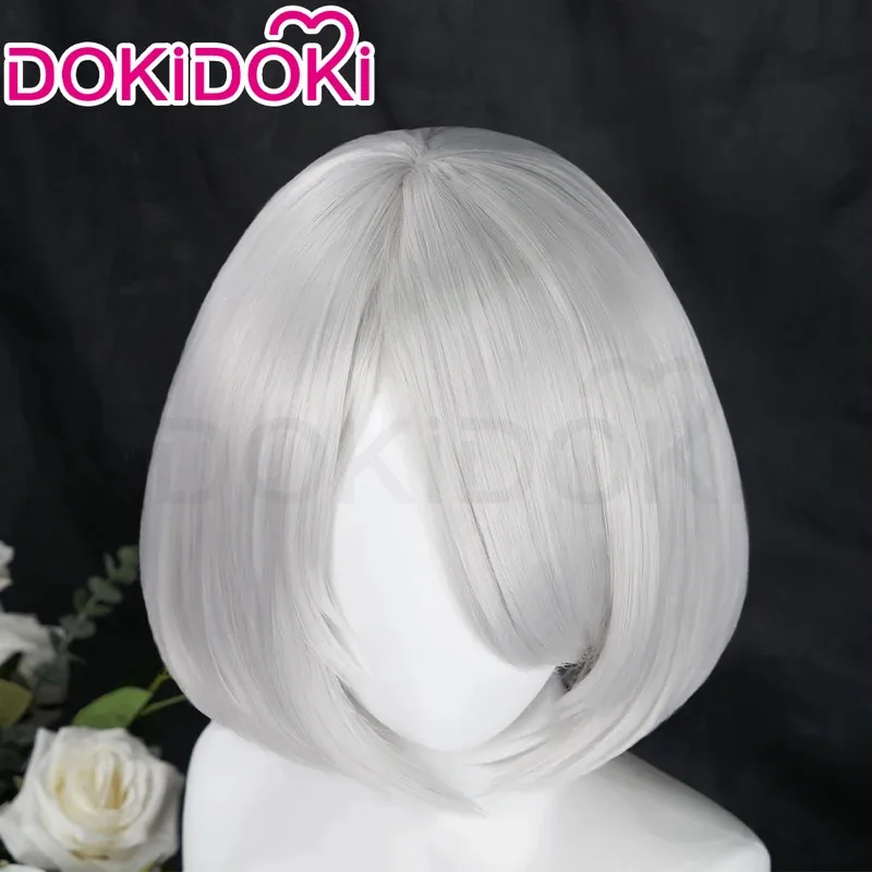 IN STOCK 2B Wig Game Cosplay Wig DokiDoki YoRHaa No. 2 Type B Wigs Women Short White Hair Eye Hairband Wig Cap