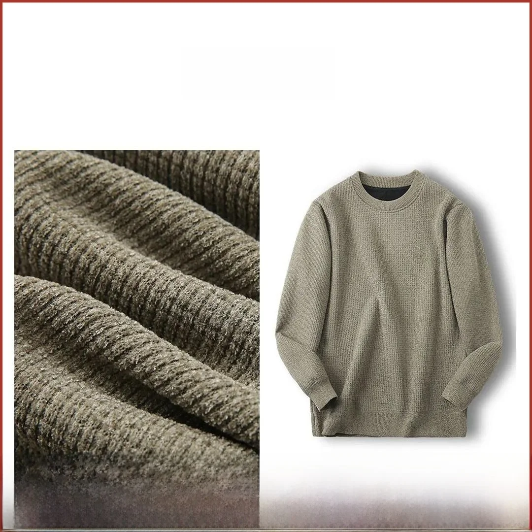 

Thiened Fce вязаный свитер на подкладке круглый Ne Long Sve мужской повседневный Faion Ci Sle осень-зима молодежная активная одежда