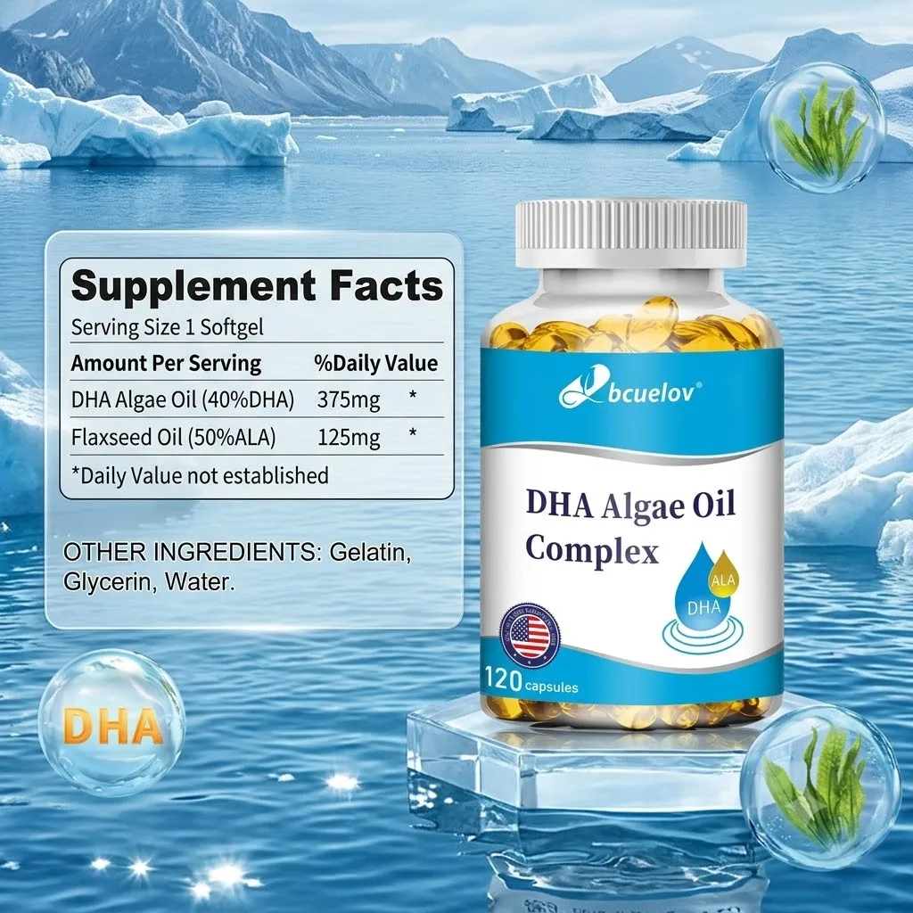 DHA Natural Supplements - Enhances Memory, Concentration and Cognition, Promotes Brain and Eye Health, Protect Brain Nerves