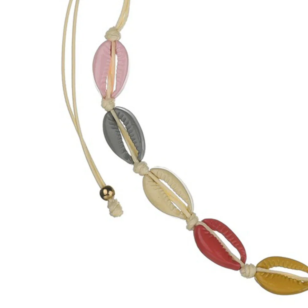 

Shell Braided Necklace Epoxy Pendants Bracelet Hand-knitted Shaped Bangle to Weave