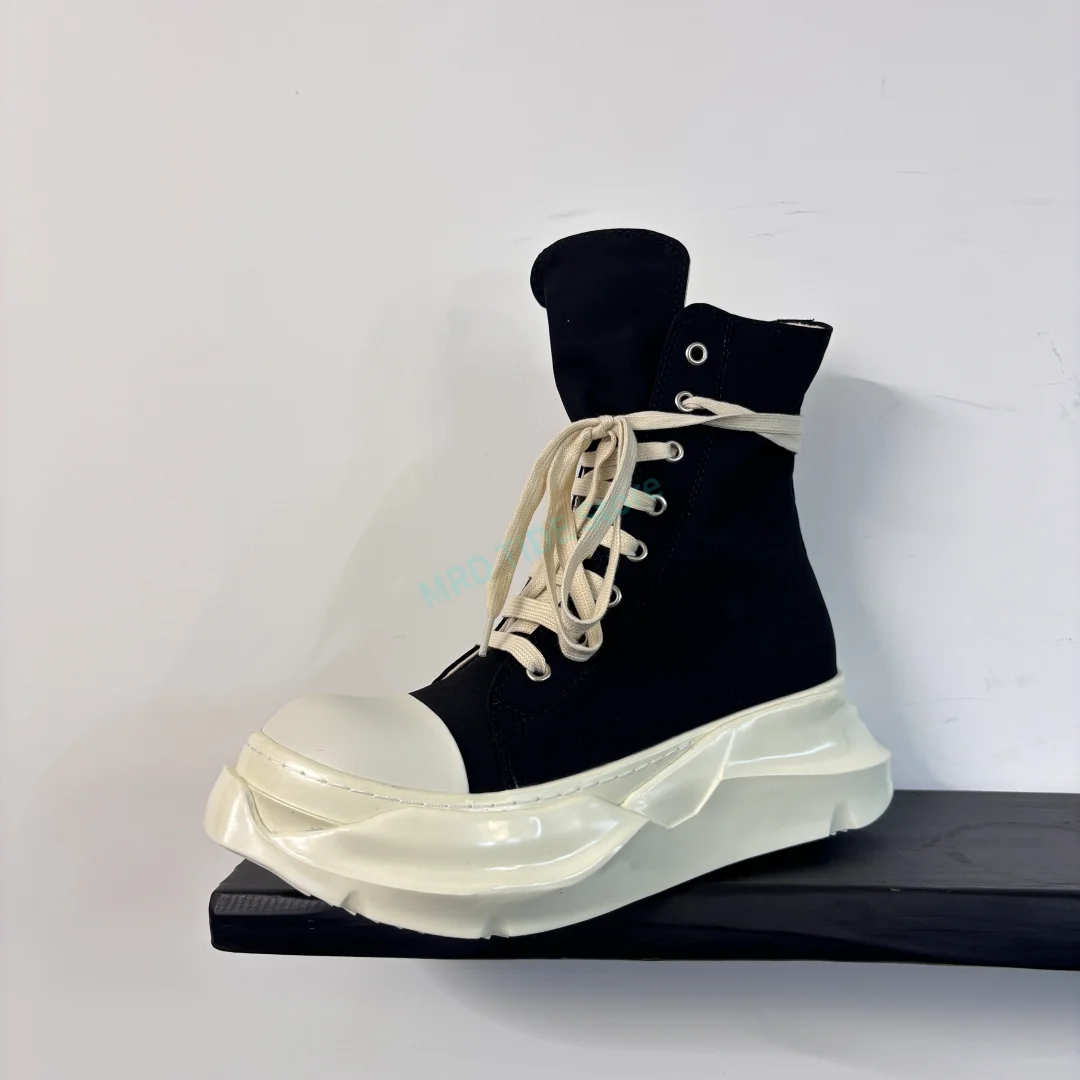 

Men Shoes Casual Canvas Platform Increasing Double Sole High to Ankle Shoes For Women Brand Vintage Luxury Designers