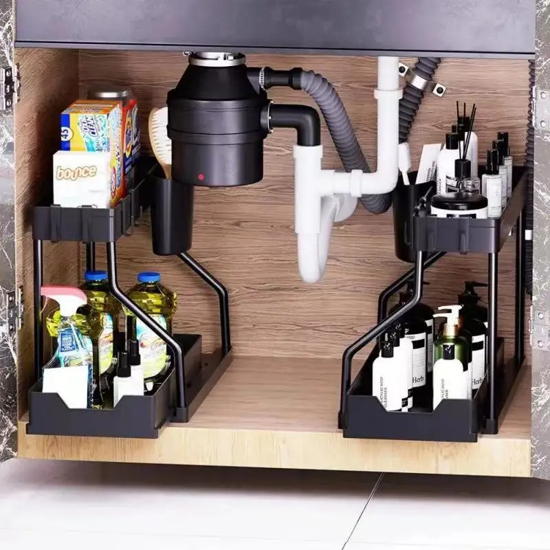 Under Sink Organizer and Storage Pull Out Cabinet, Slide Out Shelf, Storage Shelves, Under Sink Storage