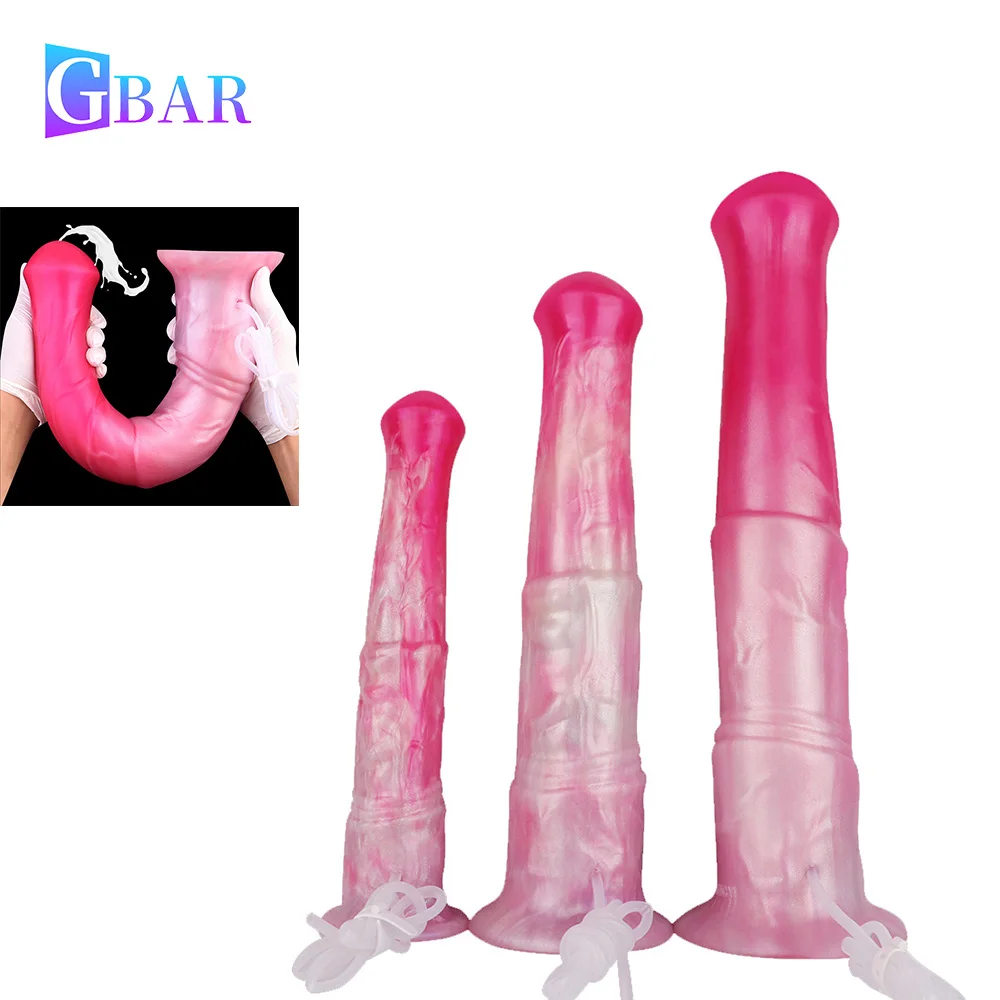 GBAR طويل الحصان القضيب التدفق المكونات الشرج مع مصاصة الحيوان دسار G-بقعة محفز القذف الجنس لعب للكبار الاستمناء