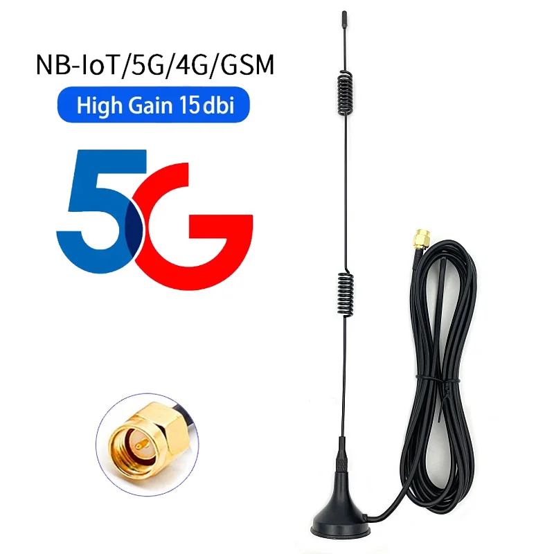 GSM 4G 5G Magnetic Antenna 600-6000Mhz 15dBi SMA Male with 3M Cable 2.4G 5..8G Wifi Antenna for Modem Wireless Router