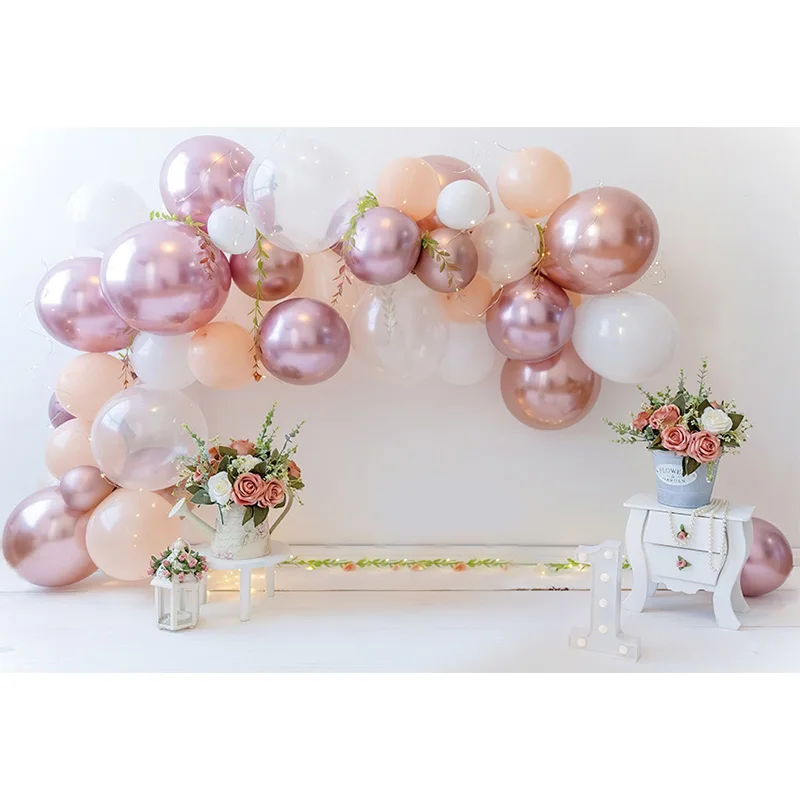 Avezano التصوير خلفية الوليد 1st عيد ميلاد صورة بالون الأزهار كعكة Samsh ديكور Banckdrop صور استوديو صور دعوة