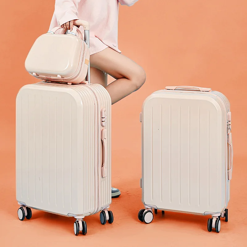 Luggage Set 2pcs With Cosmetic Bag Large Size Portable Luggage Women Suitcase With Sippner Wheels