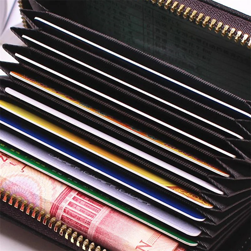 New Casual Wallet Multi-Slot Card Holder Zipper Coin Purse Small Clutch PU Money Bag Purse Cardholder Wallets for Men and Women image 4