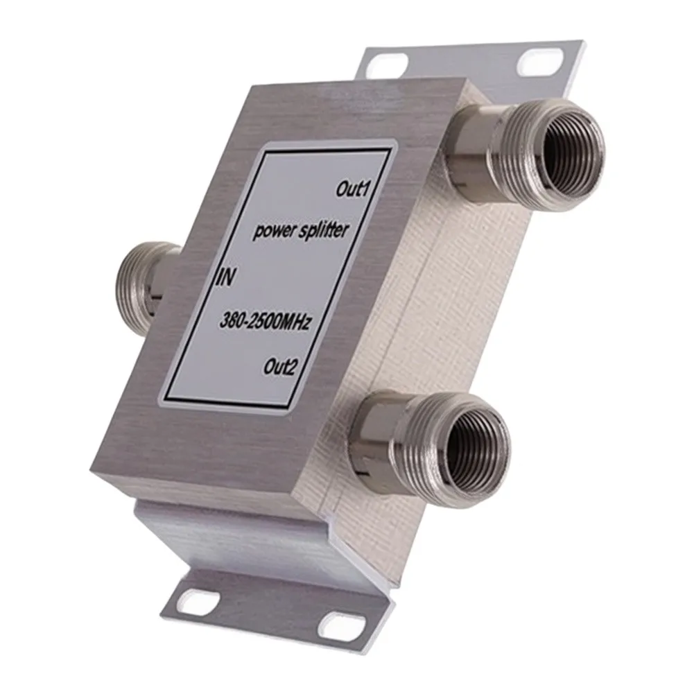 380-2500MHz 1 To 2 Way RF Power Splitter N Type Female Connector 50 Ohm 50W High Efficiency Signal Distribution For Radio Commun