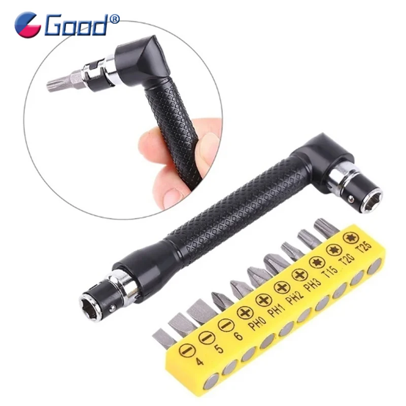 6.35mm Mini Socket Wrench Dual Head L-shaped Multifunction Triangle Screwdriver Inner Cross Key Screwdriver Bit Drill Set