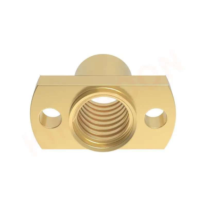 T8 Lead Screw Nut, T- Type Double Cutting Edge Brass Flange Lead Screw Nut For 3D Printer Accessories, Pitch 2mm Lead 2mm/8mm