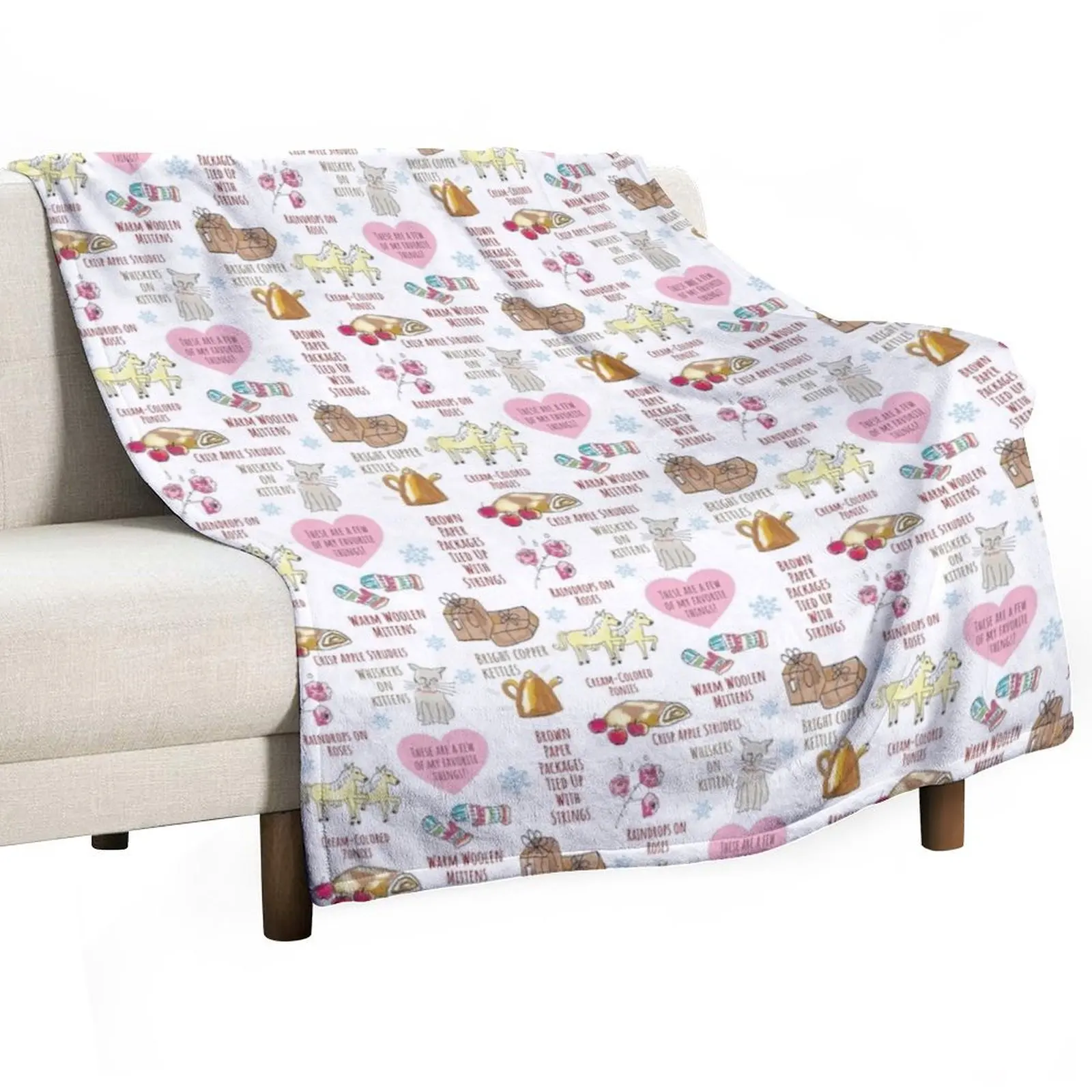 My Favorite Things Cute Sound of Music Pattern Throw Blanket Blankets For Sofas Heavy Single Hairys Blankets