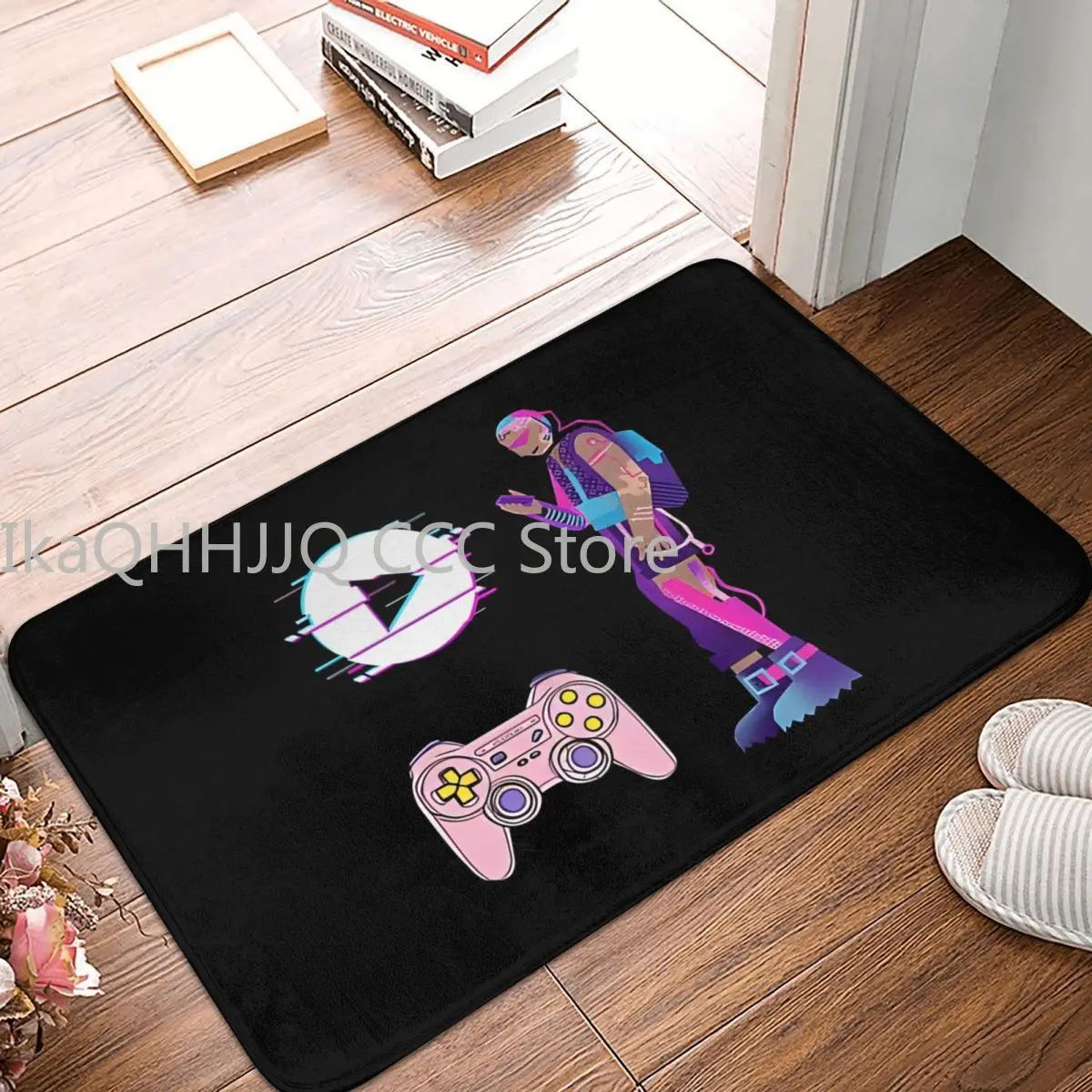 Gaming Enthusiasts Bathroom Mat Gamer Graphics Cool Doormat Flannel Carpet Entrance Door Rug Home Decoration