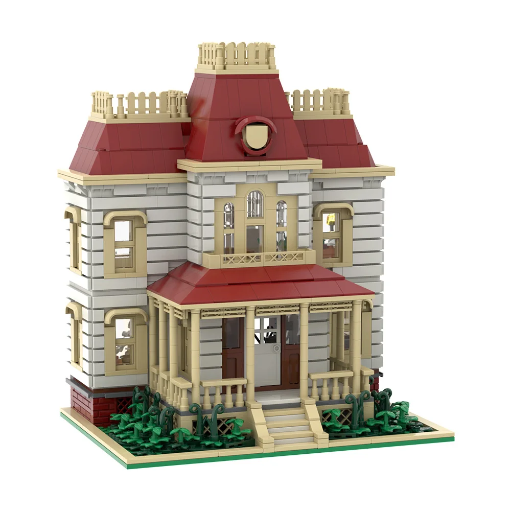 Gobricks MOC Horror Movie Psycho House Building Blocks Model Norman Bates Horror House Architecture Bricks Assembly Toys Gifts