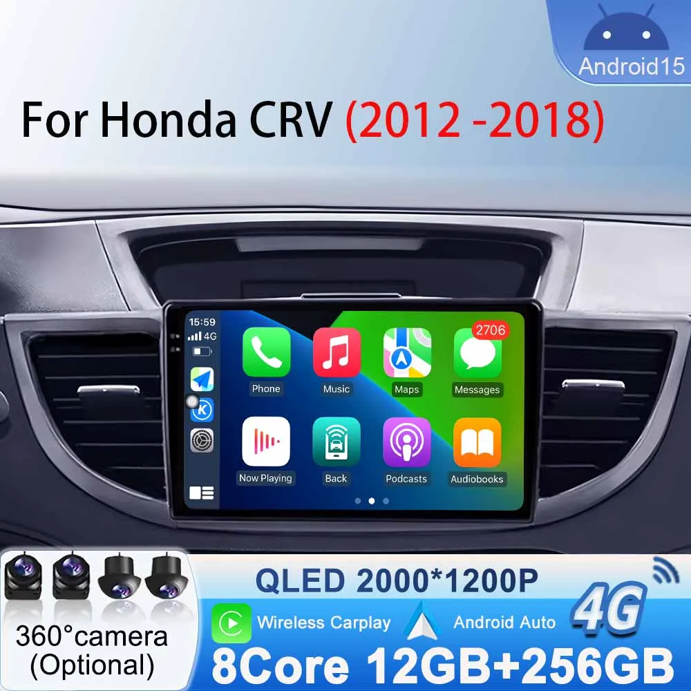 

Head Unit Android 15 Car Stereo Radio for Honda CRV 2012 - 2018 GPS Navigation Multimedia Video Carplay Android Auto Player WiFi