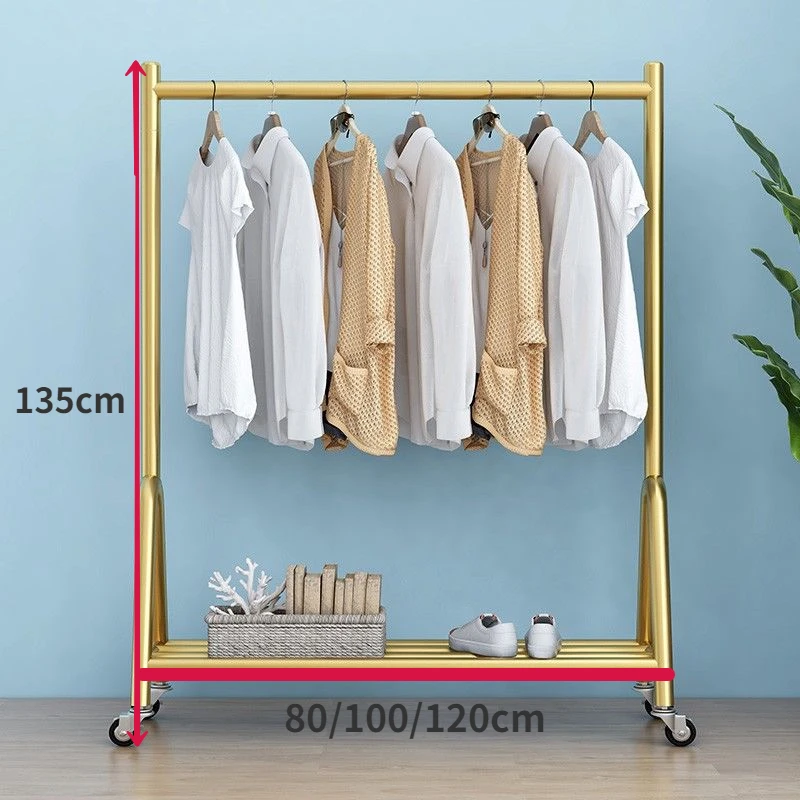 

Hanging Clothes hangers Hanging Cloth Rack Balcony Simple Indoor Bedroom Clothing Racks Household Mobile Coat Racks Furniture