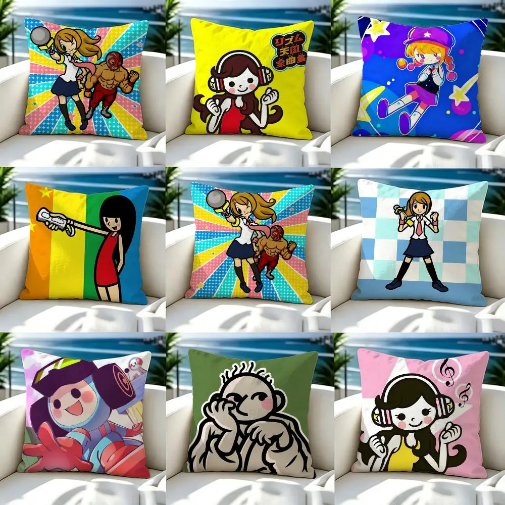 Game Rhythm Heaven Cushion Cover Premium Skin‑Friendly Short Plush Pillow Cover, Airy Casual Cushion for Hotel Homestay