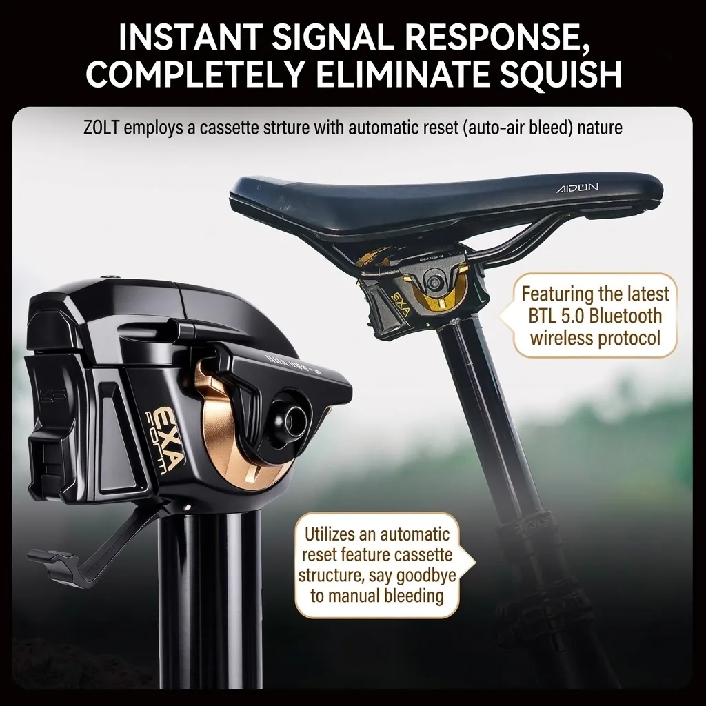 KS EXA Form Zolt Wireless Electronic Dropper Seatpost MTB Bluetooth 5.0 Long Lasting Battery Height Adjustable Bike Seat