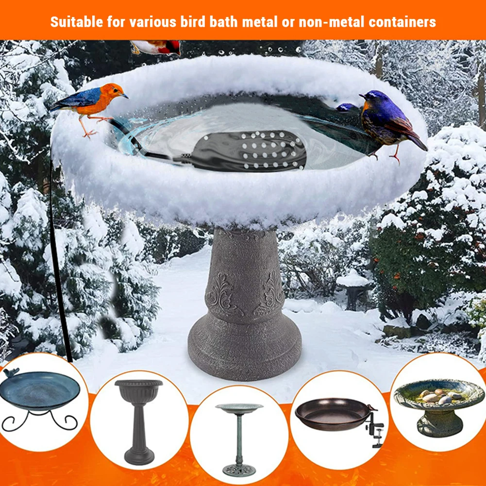 

250W Utility De-Icer Bird Bath Heater Chicken Water Heater Submersible Cast Aluminum Thermostatic Control Deicer Outdoor