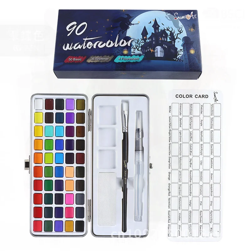 Set di colori ad acquerello per nail art in stile giapponese a 50 colori Tavolozza sfumata perlescente acrilica dipinta a spruzzo per professionisti e domestici