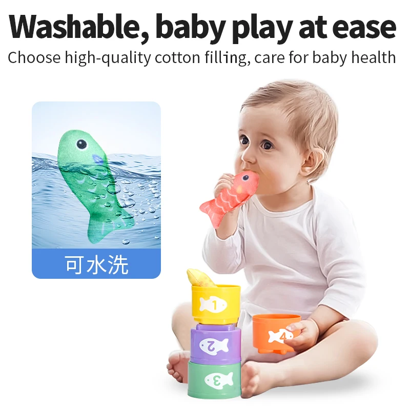 Gioco di pesca in stoffa Educazione precoce Giocattoli cognitivi Montessori per ragazzi e ragazze Conteggio dei numeri Ordinamento dei colori