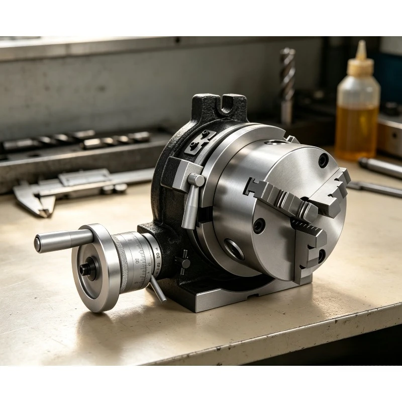Universal 4/6 Inch Vertical Horizontal Rotary Table with 3-Jaw Chuck Indexing Plate for Milling High Precision