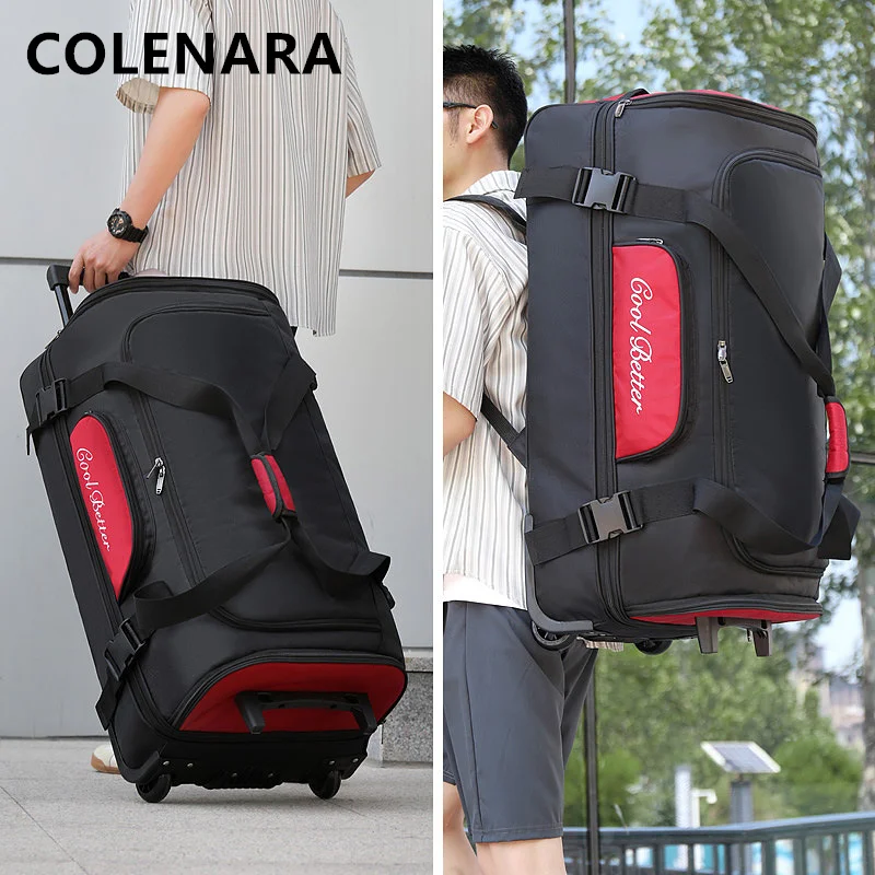 COLENARA Suitcase Travel Bag Oversized Capacity Trolley Bags 34 Inches Multifunctional Storage Bag Men's Oxford Cloth Luggage
