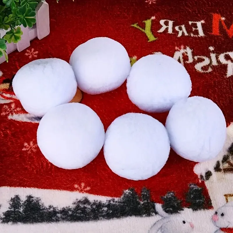 

30pcs Christmas Plush Simulation Snowball White Plush Ball Winter Festival Children Toy Snowball Christmas Accessories
