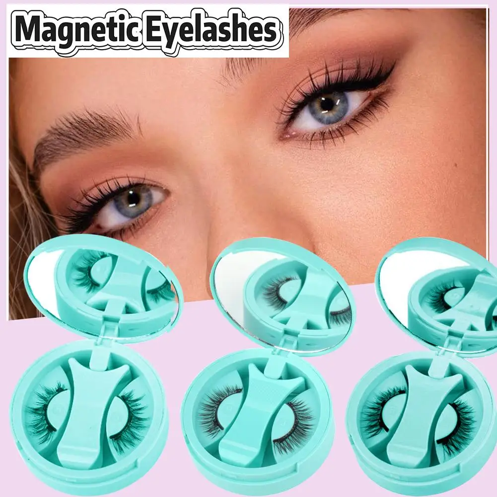 Magnetische Wimpern, kleberfrei, natürlich, langlebig, flauschig, wiederverwendbar, magnetisches Wimpern-Set, tragbare Make-up-Werkzeuge