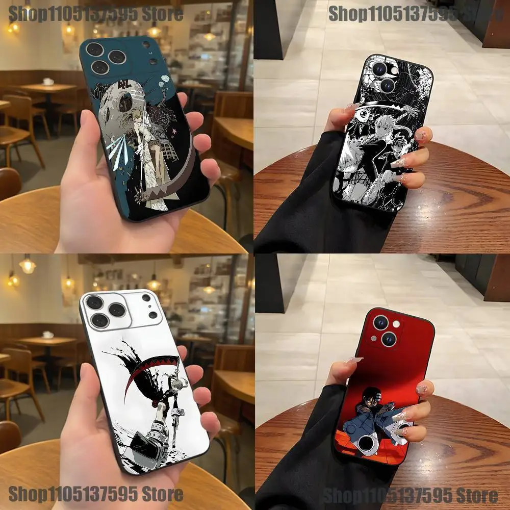 

Anime S-Soul Eater Phone Case For iPhone 17,16,15,14,13,12,11,Pro,XS,Max,XR,Plus,E,SE4,Mini Black Soft Cover
