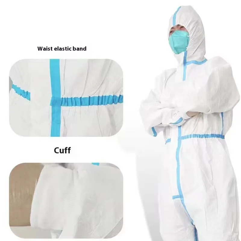 Disposable Breathable Dustproof Water Oil Resistant Work Safety Overall Anti Dust Spary Painting Decorating Labour Coverall Suit