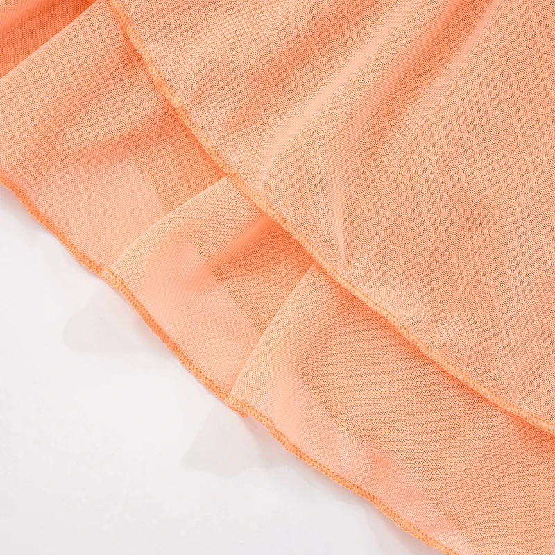 CUTENOVA المرأة بلون معلقة الرقبة حزام عميق الخامس عارية الذراعين شبكة شفافة مطوي فستان قصير مثير فساتين أنيقة غير رسمية