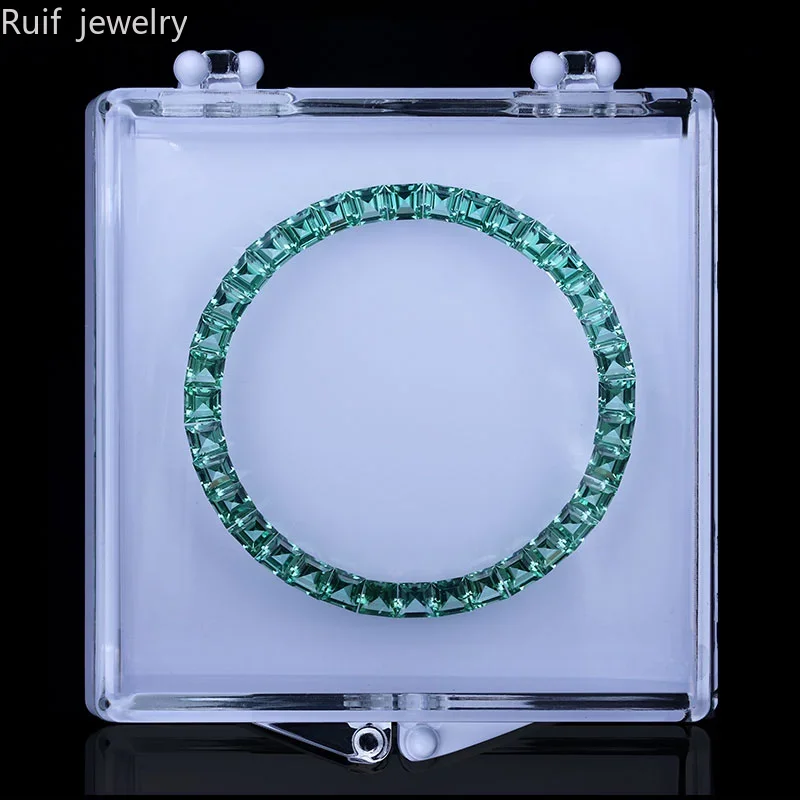 مجموعة أحجار كريمة سائبة من Ruif-Moissanite ، الياقوت قوس قزح ، أخضر نانو ، 40 * ، صنع إطار ساعة ، تخفيضات كبيرة ، 36 * لكل مجموعة