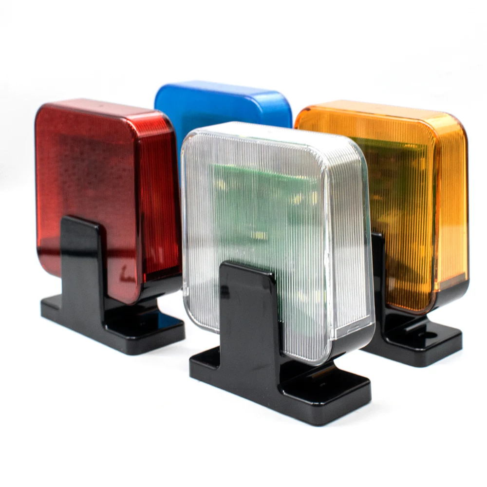 Blue/Yellow/Red LED Flashing Alarm Light AC/DC12-265V Universal Gate Warning Strobe Lamp for Sliding Gate Swing Gate Motor Secur