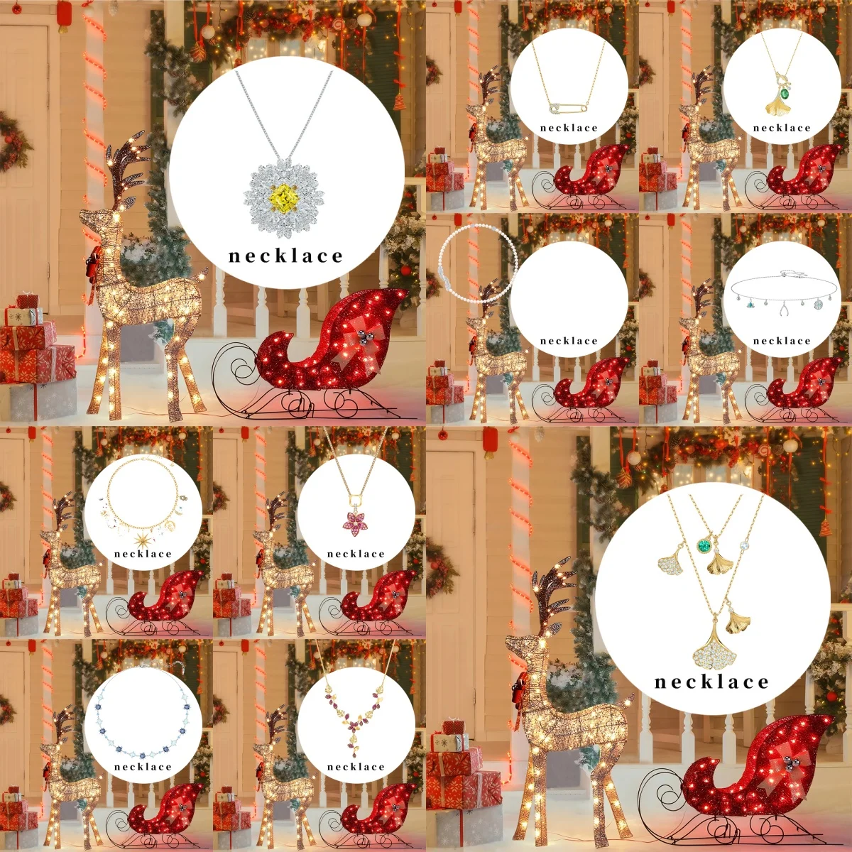 

2025 New Christmas Decoration Christmas Ornament Pendant SW Necklace Classic Series Style Women's 9
