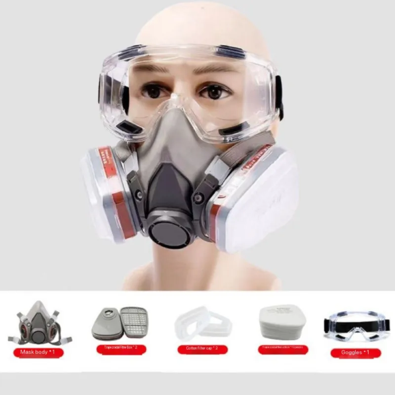 

New 7-In-1 6200 Dust Gas Respirator Half Face Dust Mask For Painting Spraying Organic Vapor Chemical Gas Filter Work Safety