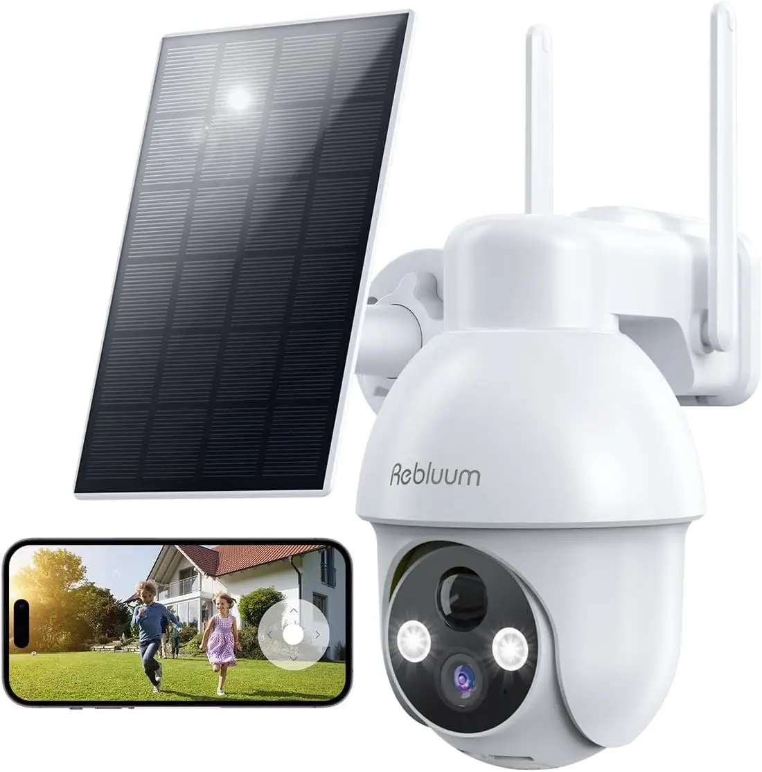 

2K Solar Security Camera Wireless Outdoor, 360° PTZ with Color Night Vision, Motion Detection & Alexa Compatible
