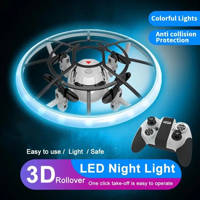 Mini Drone com LED Light, Helicóptero portátil de bolso, Modelo Quadcopter, Electroni, Profissional UFO Drone Toys for Children, Birthda