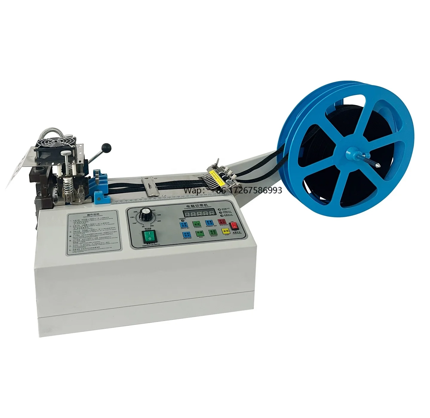 

rt9000f electric electrostatic discharge clothing masking double-sided packaging blue patch automatic tape cutting machine
