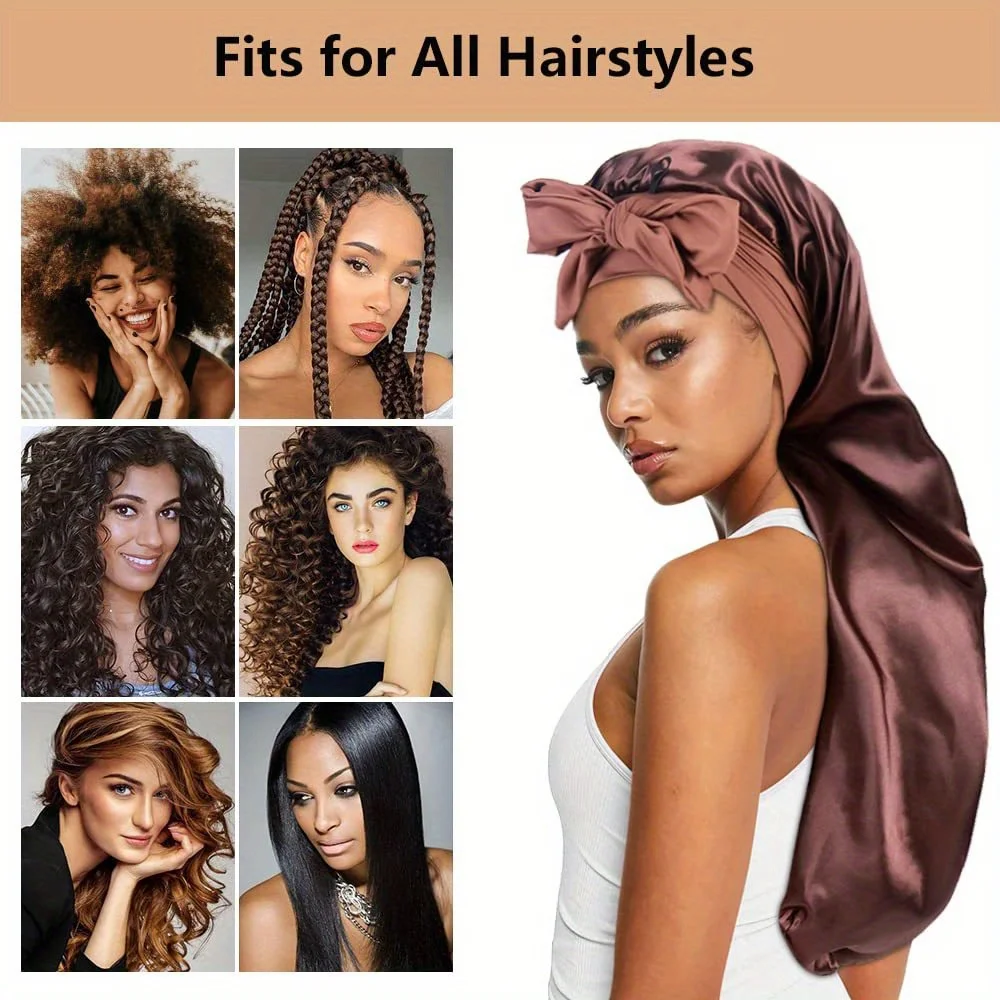 2 шт. очень больших атласных ш – обзор и цена Satin Hair Bonnet