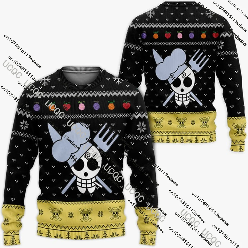 크리스마스 한정 원피스 루피 스웨트셔츠 애니메이션 크리스마스 조리어 로저 풀오버 캐주얼 남성 힙합 스트리트 키즈 크리스마스 선물