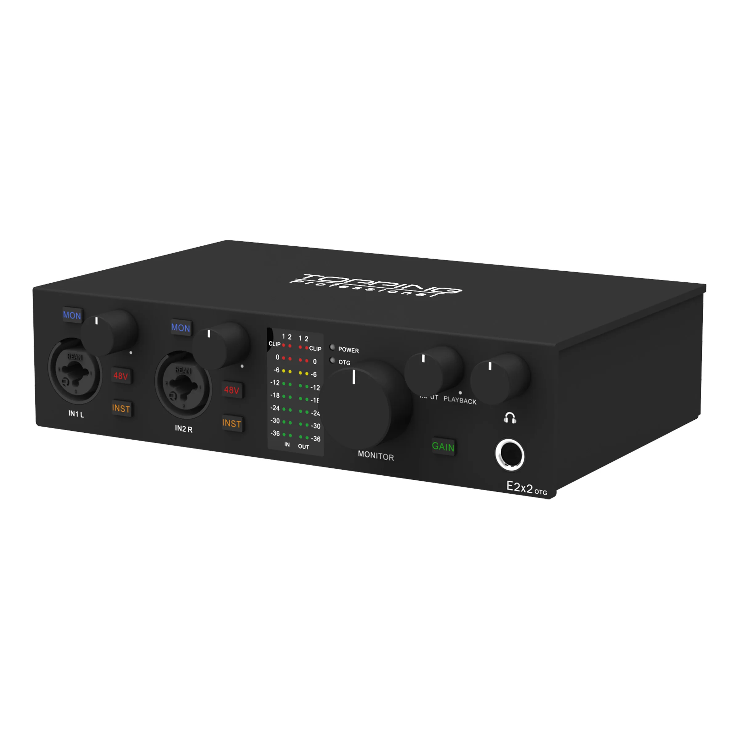 NEW TOPPING E2x2 OTG Professional audio interface 2 in 2 out sound card 8 DAW and 6 LoopBack channels SPDIF output expansion